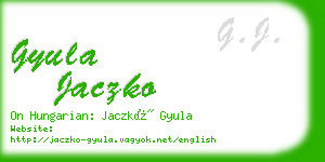 gyula jaczko business card